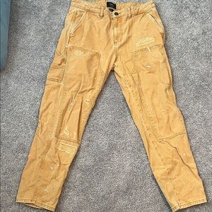 Men's Distressed Tan Cargo Pants